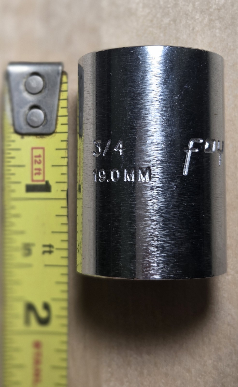 NOS Vintage Socket Foy / Urrea Brand 1/2 Drive 19 mm 5824H