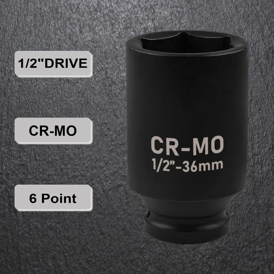 EGOFIX 22mm Socket 1/2″ Drive Deep Impact Metric Socket,CR-MO 22mm,