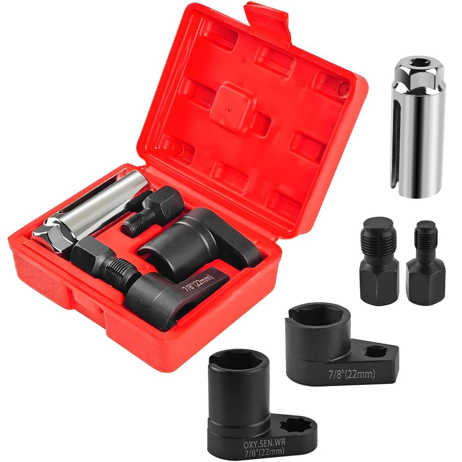 5Pcs O2 Oxygen Sensor Socket Wrench 3/8″ 1/2″ 22mm Auto Repair Installer Tool