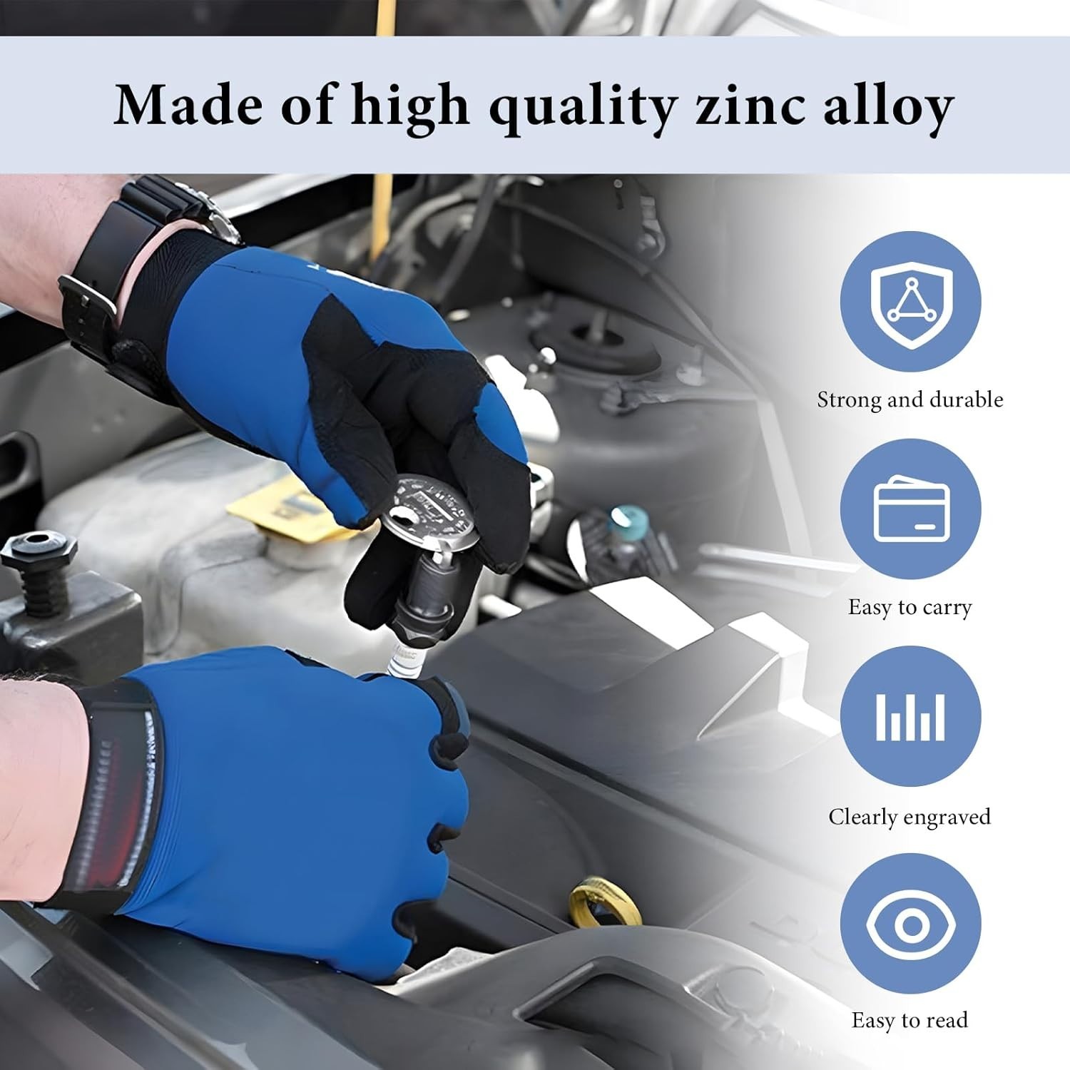Spark Plug Measuring Tool, Zinc Alloy Wire Gap 1 PCS