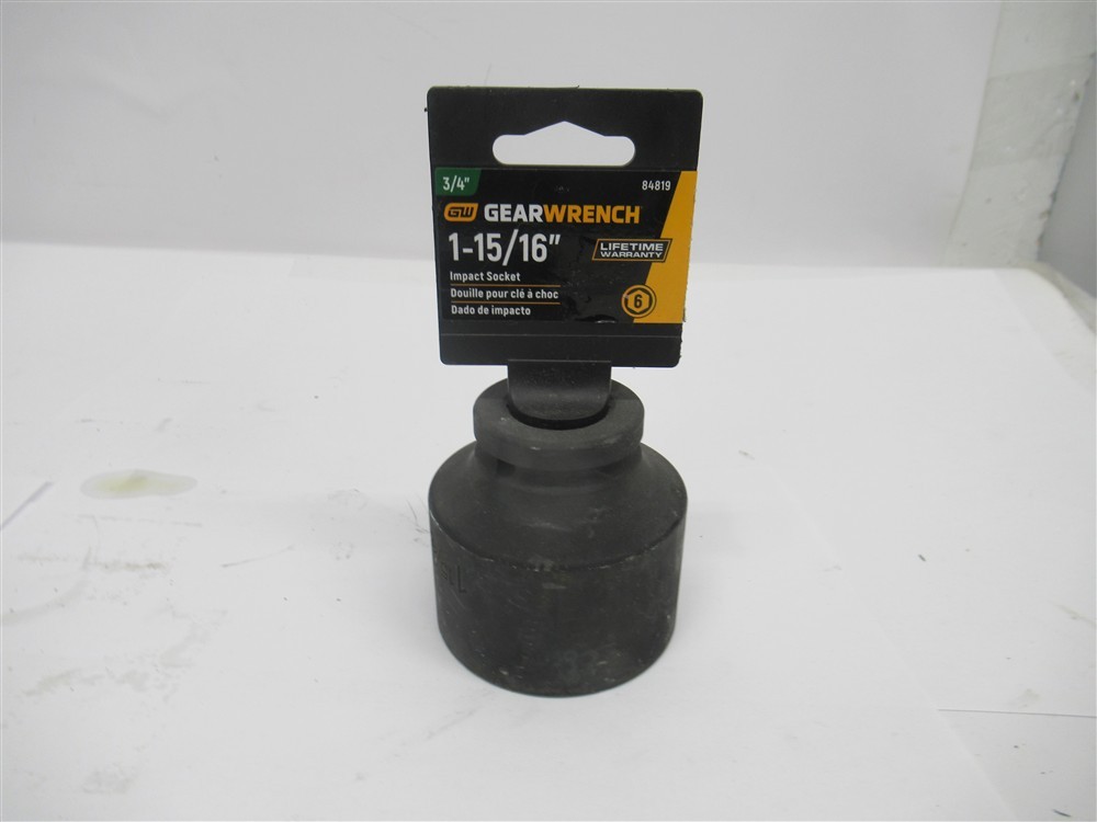GearWrench 84819 , 1-15/16″ Standard Impact Socket, 3/4″ Drive, 6 Point