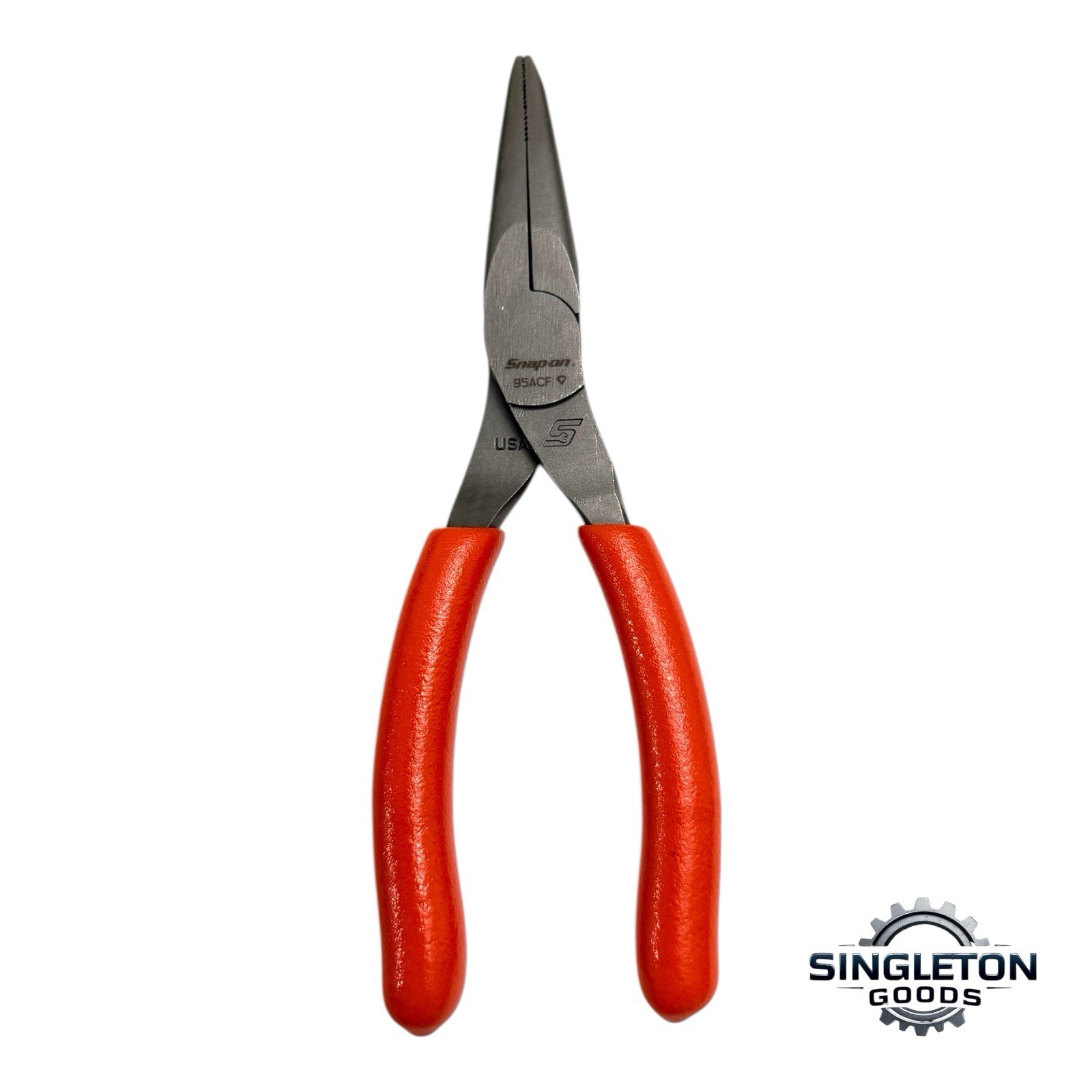Snap-on Tools NEW 95ACFO 6″ ORANGE Soft Grip Rounded Jaw Needle Nose Pliers USA