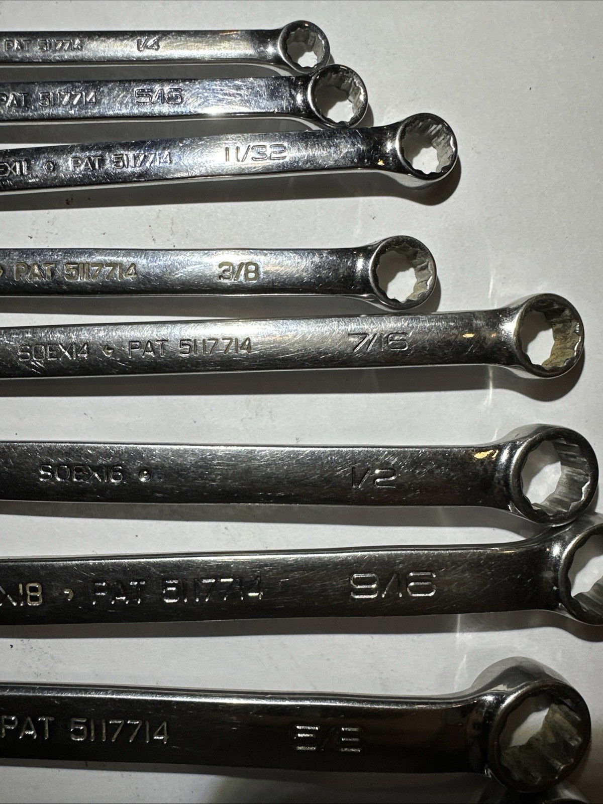 Snap On 14Pc 12-point SAE Frank Drive-plus combination wrench set (1/4-1”)