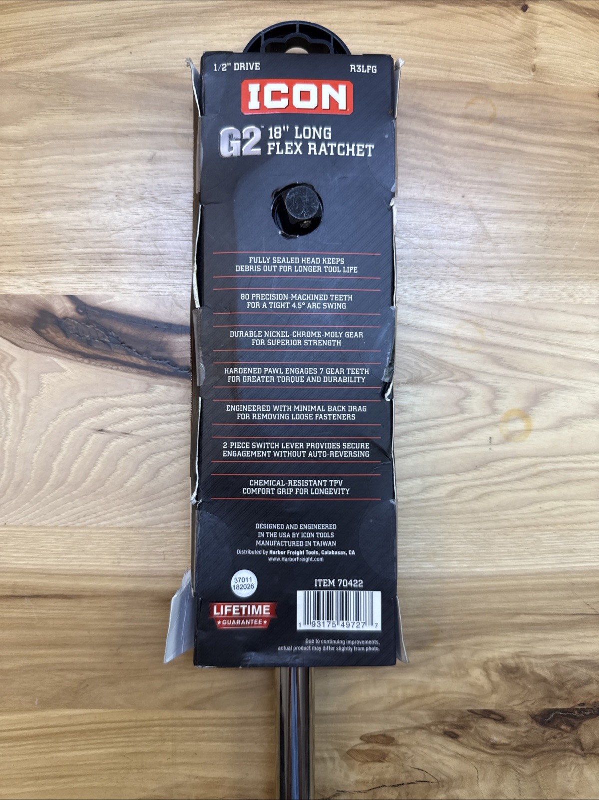 Icon Ratchet R3LFG 1/2» Drive 18” Long Reach Flex Head With Comfort Grip