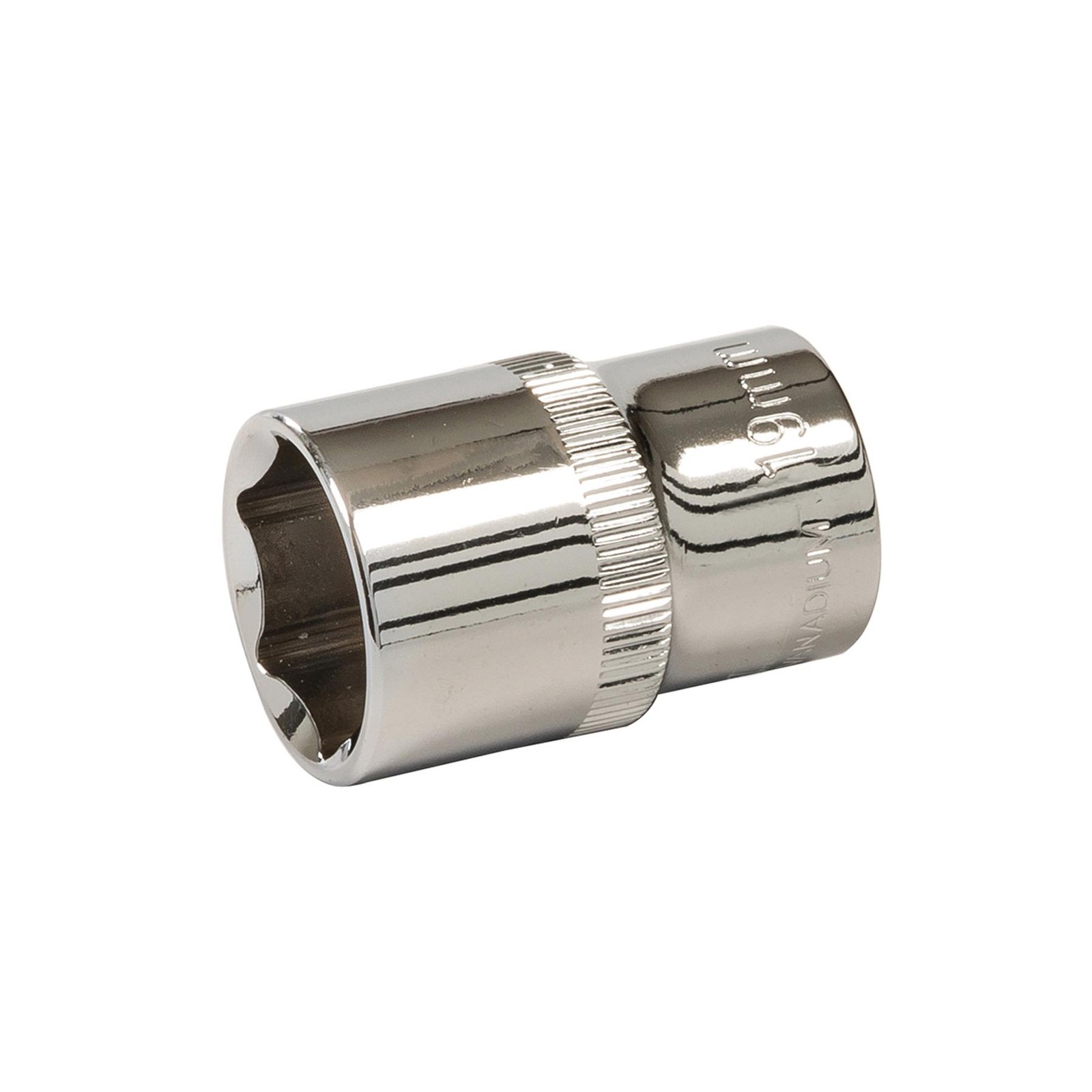 Drive Socket 19mm 6Pt Metric Chrome Vanadium Steel Hex Socket 1/2″