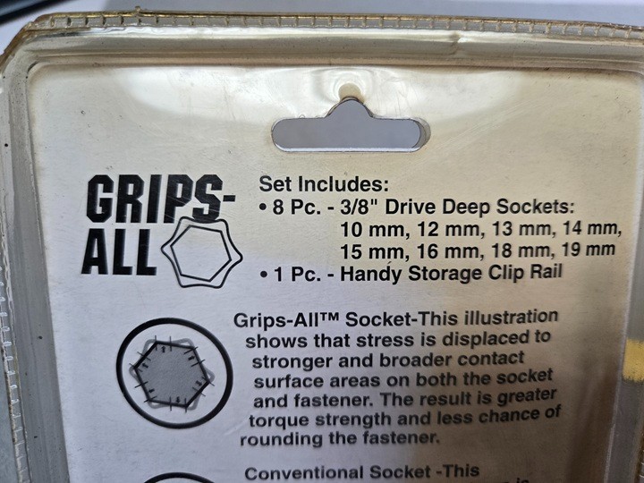 GM Performance Parts 3/8” Drive Deep Well 6 Point Metric Sockets 9pc NIP /GM0016