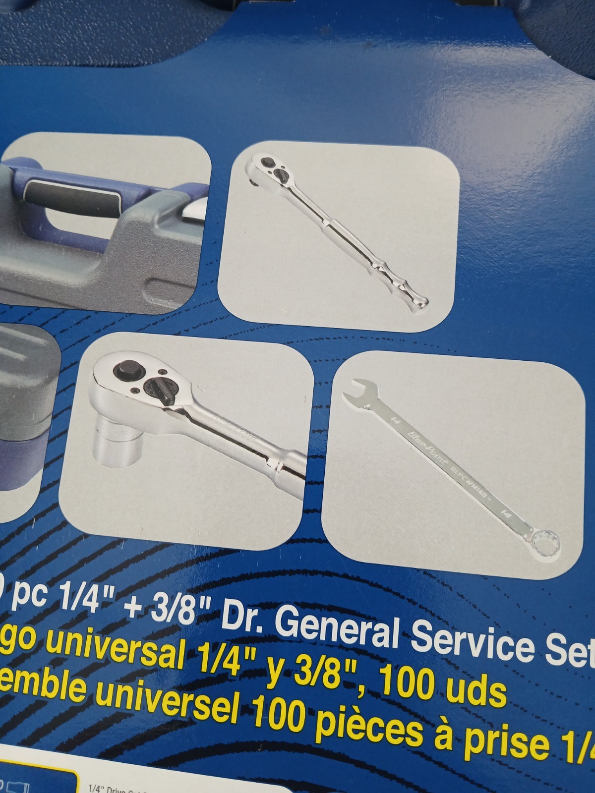 100 Piece Set 1/4 + 3/8 Dr. General Service Set Brand New
