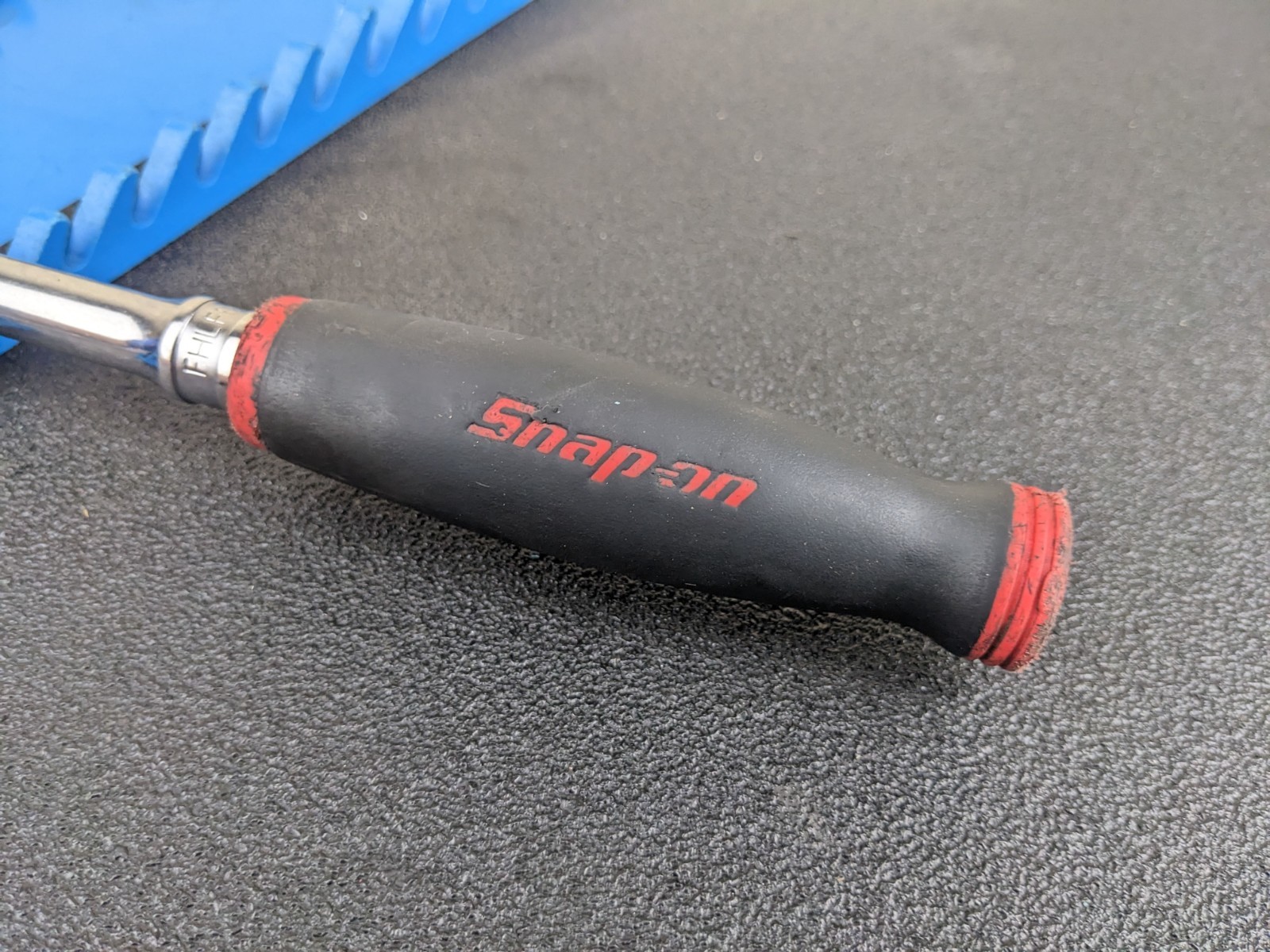 #bo147 Snap On Tools FHLF80A 3/8″ Flex Head RED Soft Grip Long Dual 80 Ratchet