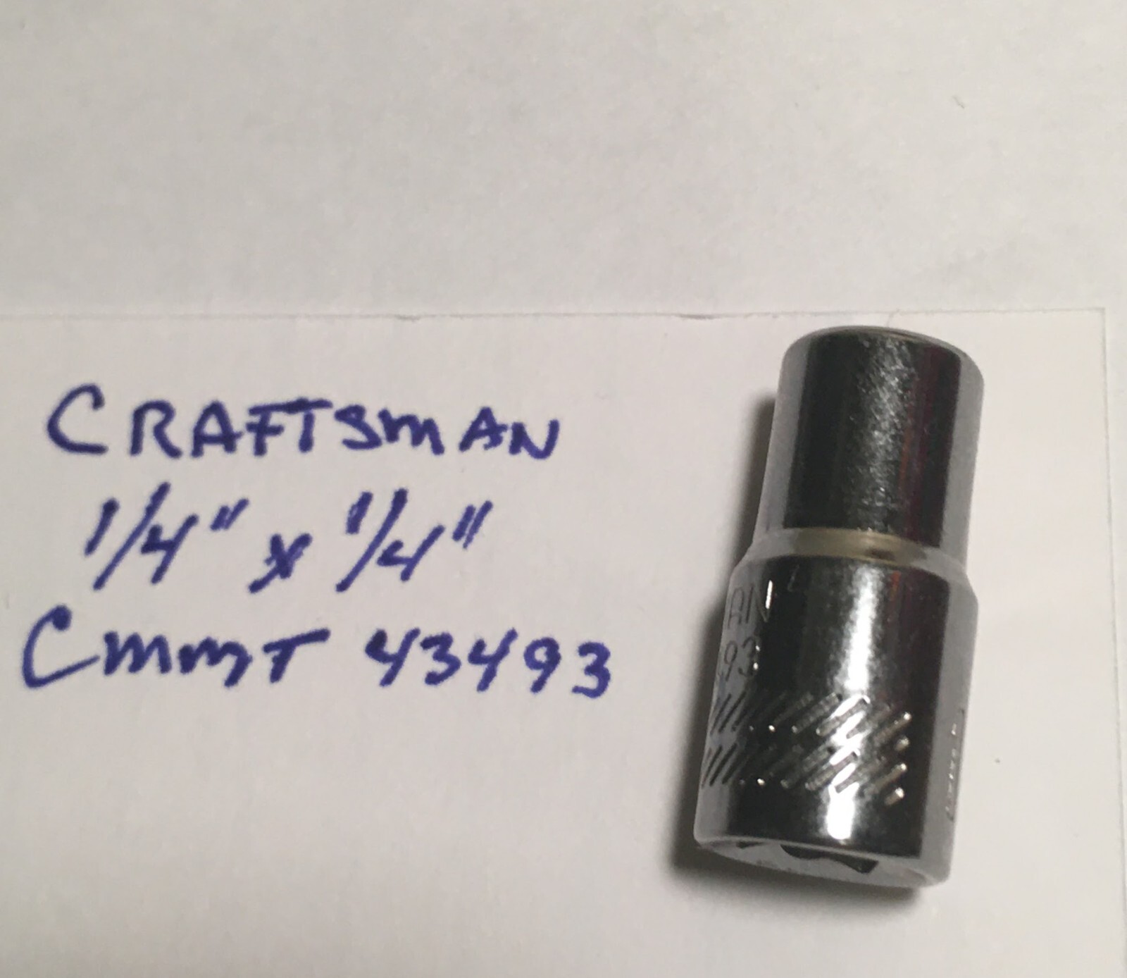 Craftsman 1/4″ x 1/4″ Dr Standard Socket – 6 Point CMMT 43493 Free Shipping