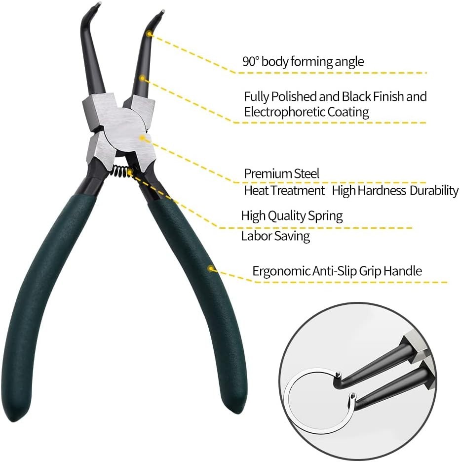 Snap Ring Pliers Set 4pcs 7″ Internal External Circlip Pliers