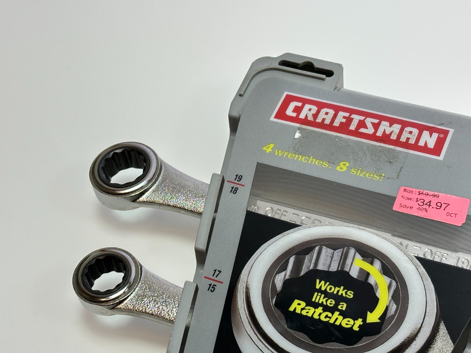 NOS Craftsman USA 42447 Metric 8-19mm Double Box End Ratcheting Wrench Set, Rare