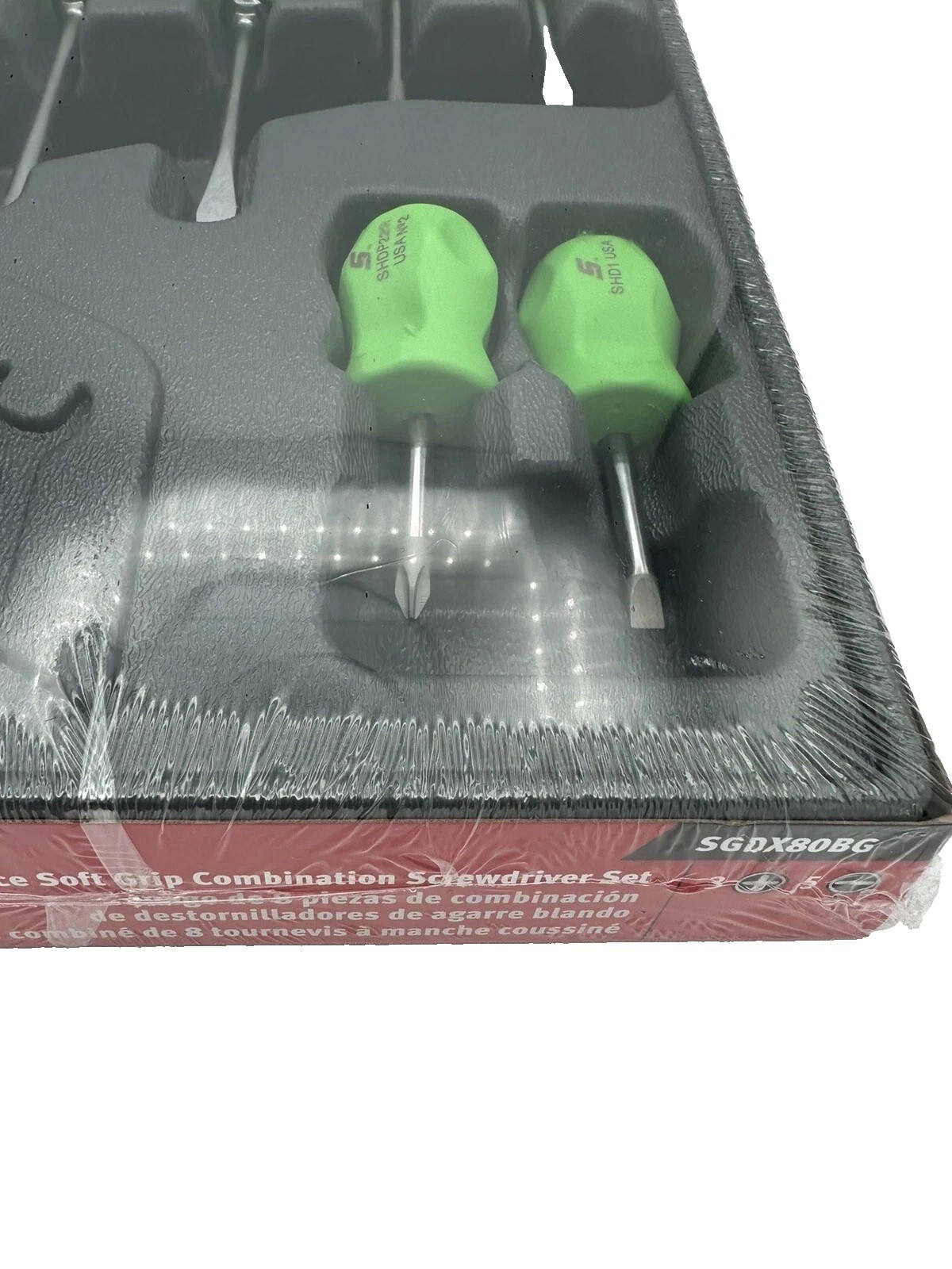 NEW Snap-on™ Instinct Green Soft Handled 8-piece Screwdriver SET SGDX80BG