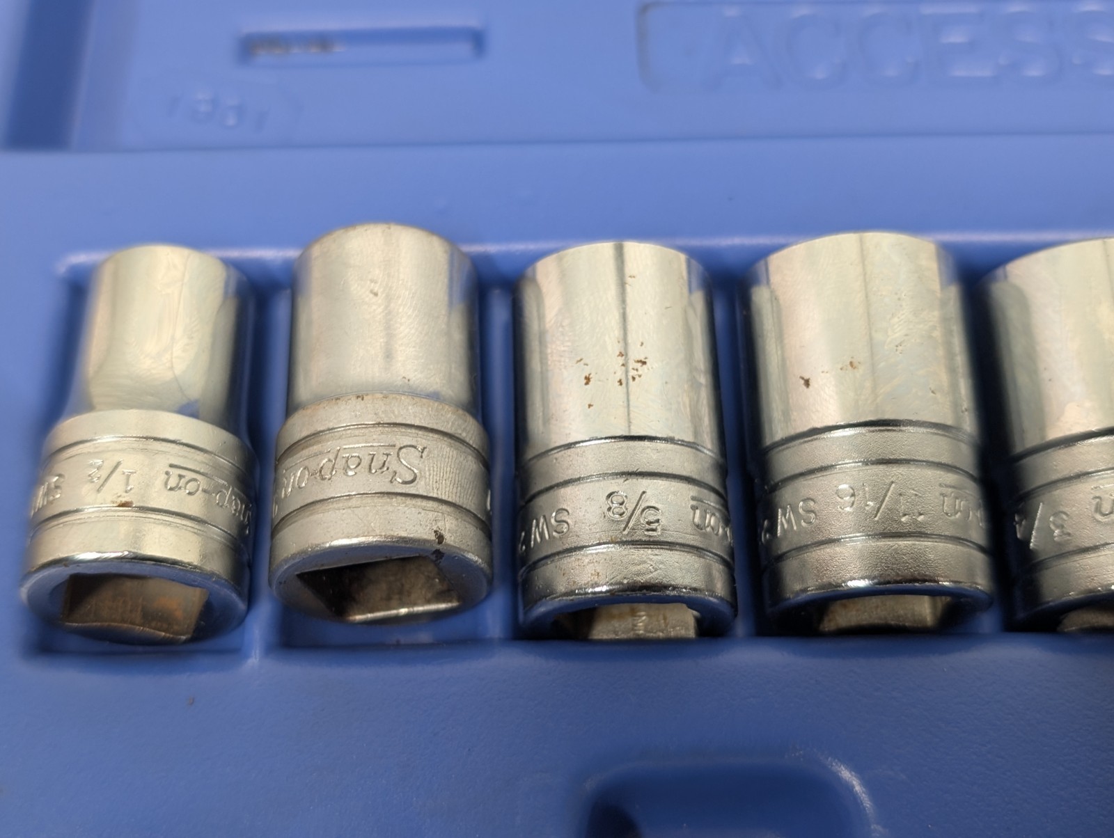 Vintage Cummins Snap-on Tools 1/2” Drive 12 Point Sae Socket Set & Ratchet