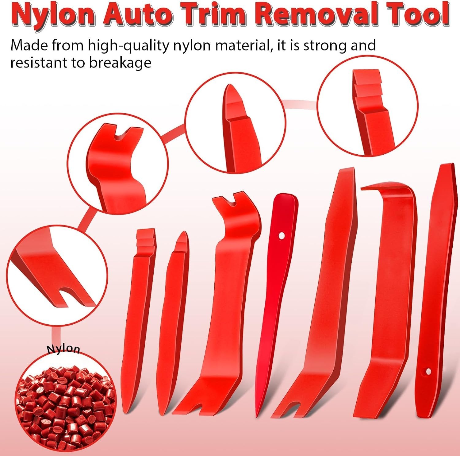 8Pcs Auto Trim Disassembly Tool Set,Nylon Plastic Fasteners Remover Tools for…