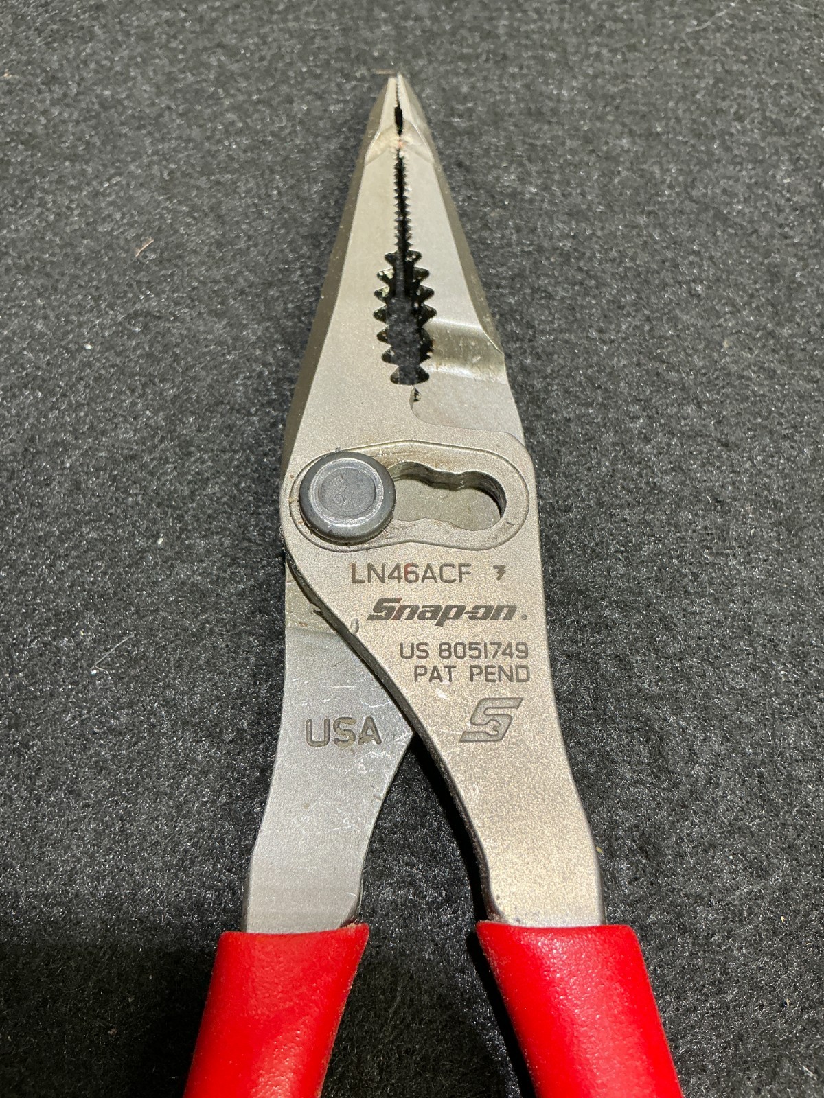 Snap On 7″ Long Red Soft Grip Slip Joint Pliers LN46ACF