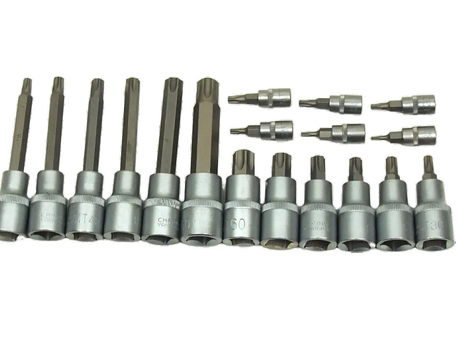 18 pcs Torx Star Bit Socket Driver Tool Set 1/2″ & 1/4″ Dr.