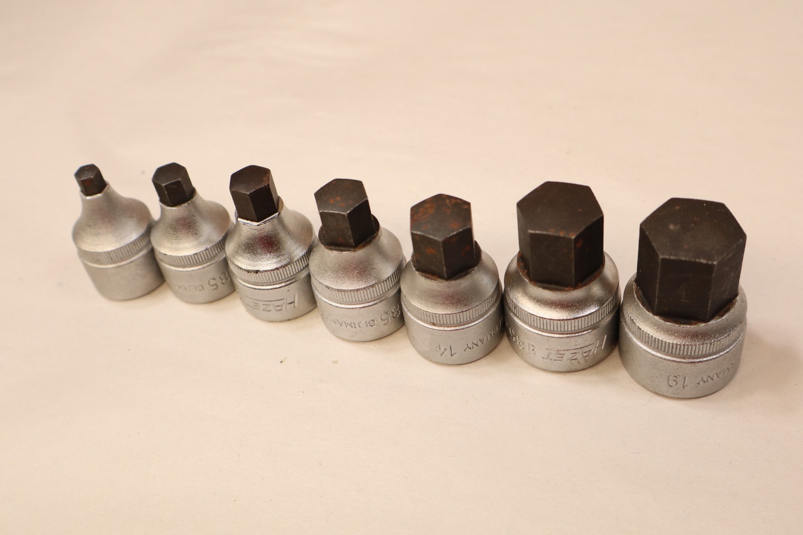 Hazet Germany 985 Socket set, Hex bit, 1/2″ dr 6,8 10mm, 12mm, 14mm, 17mm, 19mm.