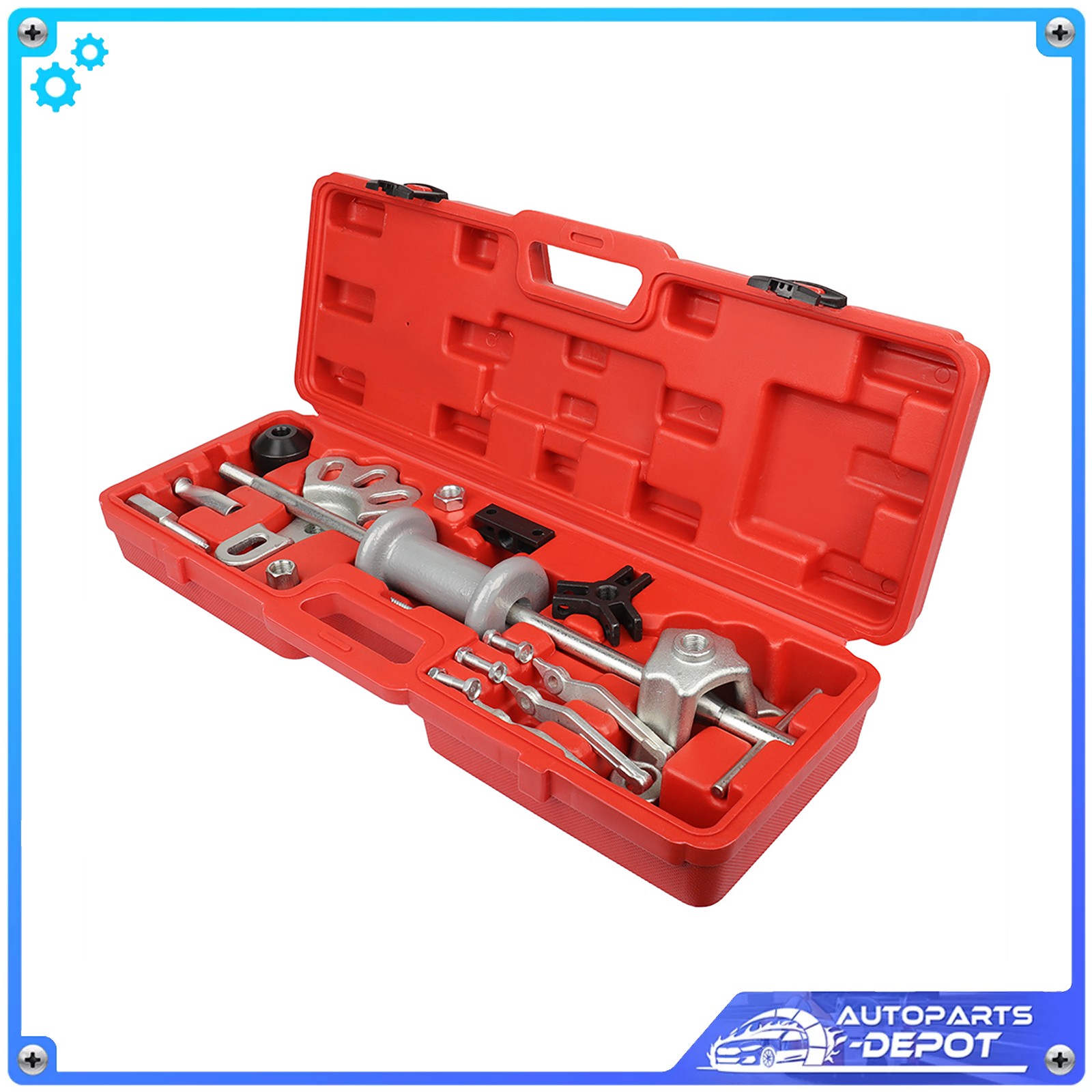 17X Slide Hammer Dent Puller Tool Kit Wrench Adapter Axle Bearing Hub Auto Kits