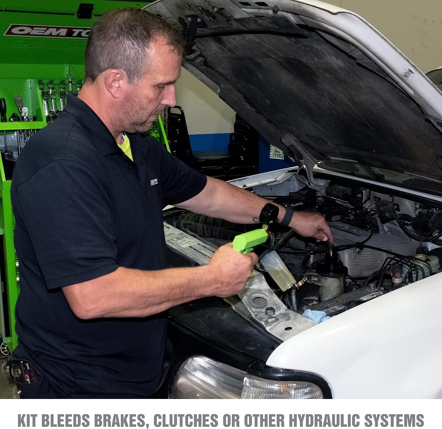 Brake Bleeder Kit with Vacuum Pump Gauge for Brake Power Steering Testing