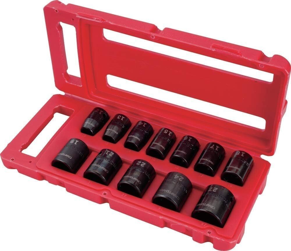 12Piece 1/2″ Impact Socket Set Metric Corrosion Resistance Black Oxide Finish