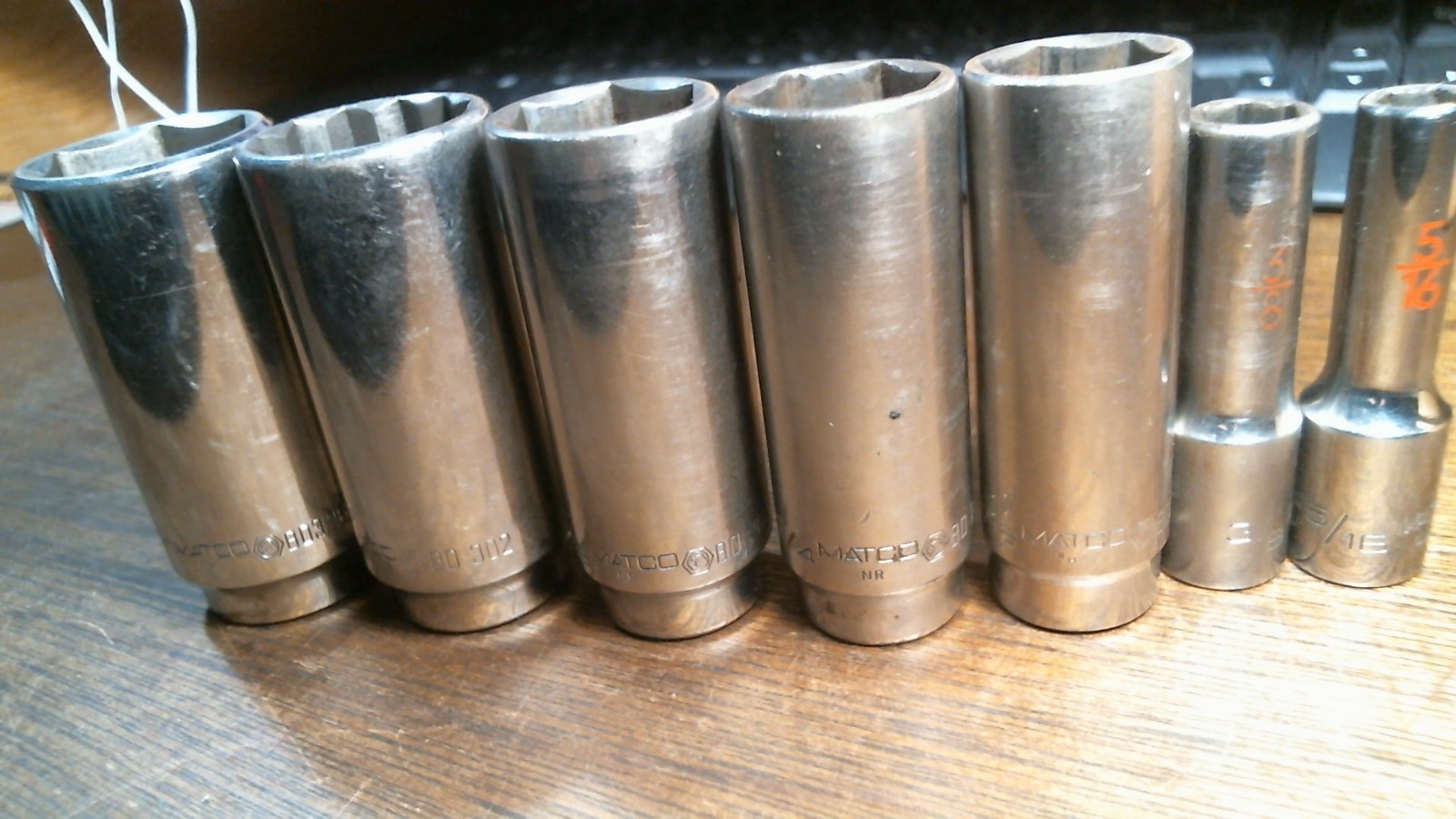 M MATCO TOOLS SAE 1″ 15/16 13/16 3/4 11/16 3/8 5/16 3/8″ Drive 6-PT. Socket USA