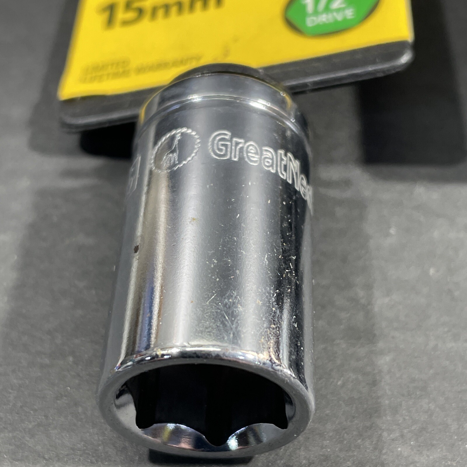 5- 1/2” Drive, 6 Point Great Neck Sockets, 10mm 12mm 13mm 15mm 19mm, Shallow