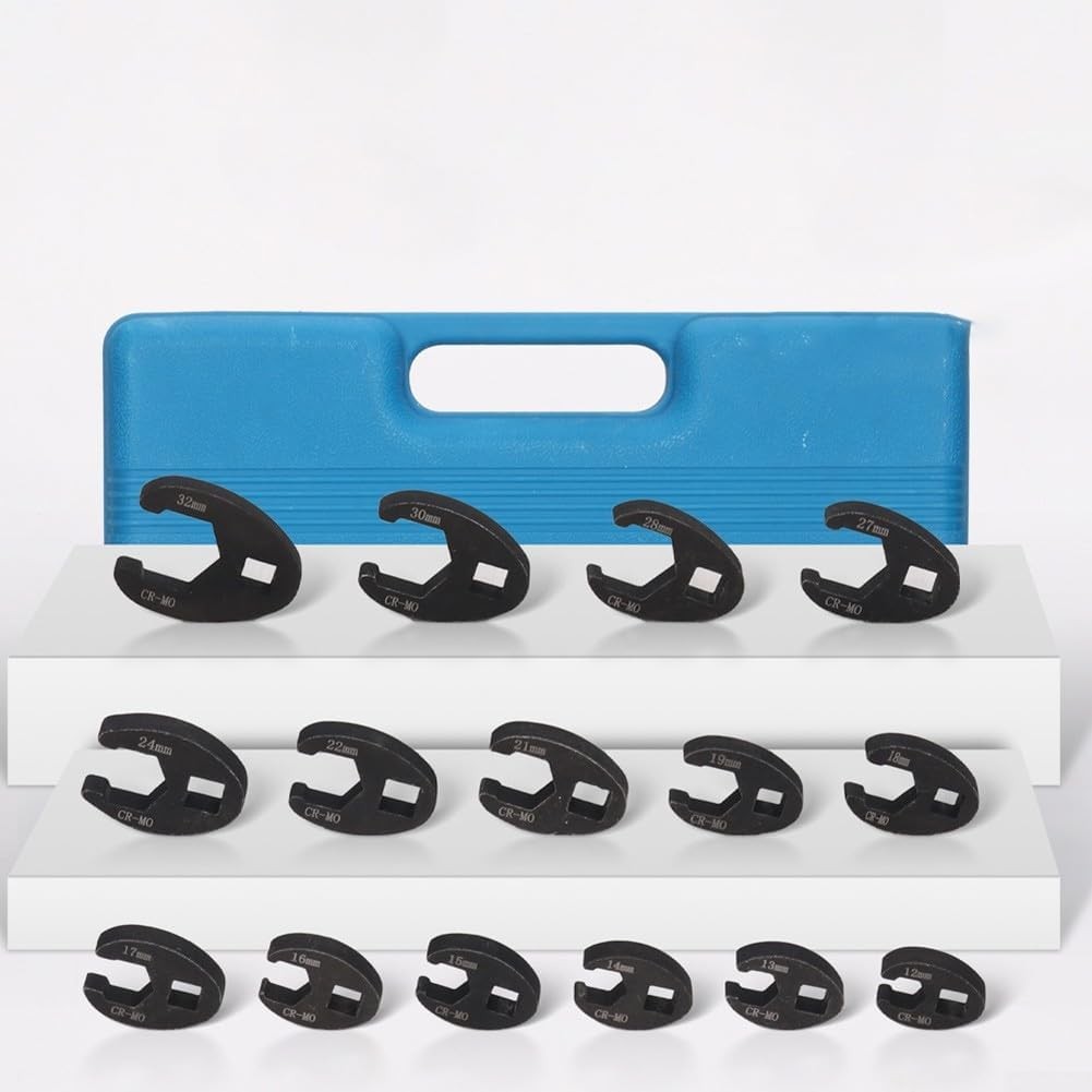 Crows foot Wrench Set 1/2″ and 3/8” Drive Flare Nut Crowfoot Wrench Set Metric