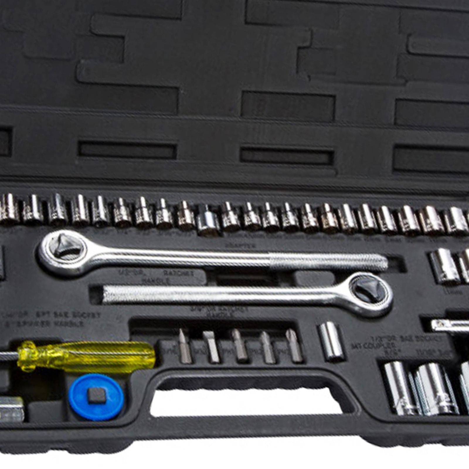 BlueSpot 52Pcs Metric Imperial Socket Set 3/8″ 1/4″ Drive Ratchet Extension
