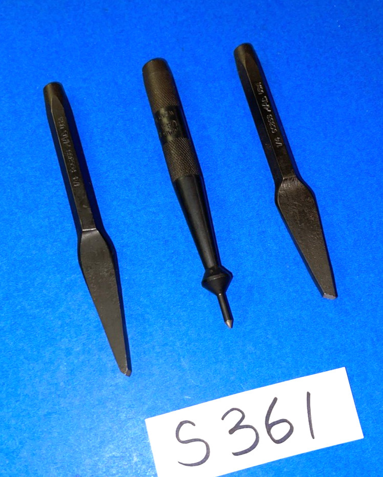 MAC TOOLS 3 PIECE CAPE & GOUGE POINT CHISELS & COUNTERSINK COMBINATION PUNCH