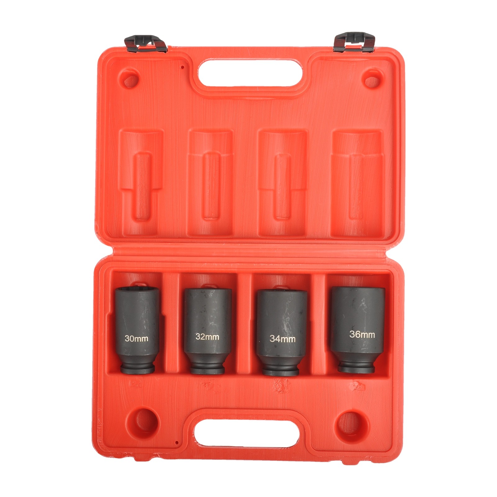 1/2″ Drive 12 Point CR-MO Deep Axle Nut Impact Socket Set-30mm,32mm,34mm,36mm