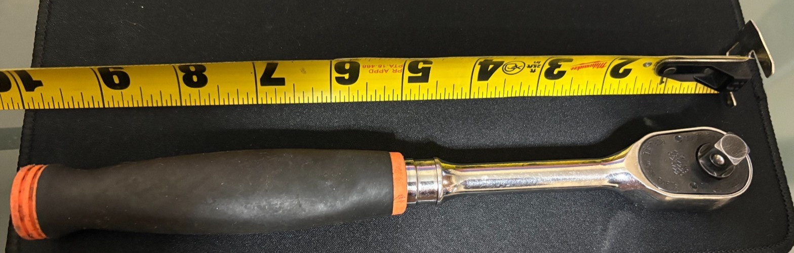 SNAP-ON FH936A 3/8″ RACHET BLACK & ORANGE HANDLE VERY NICE USED CONDITION!