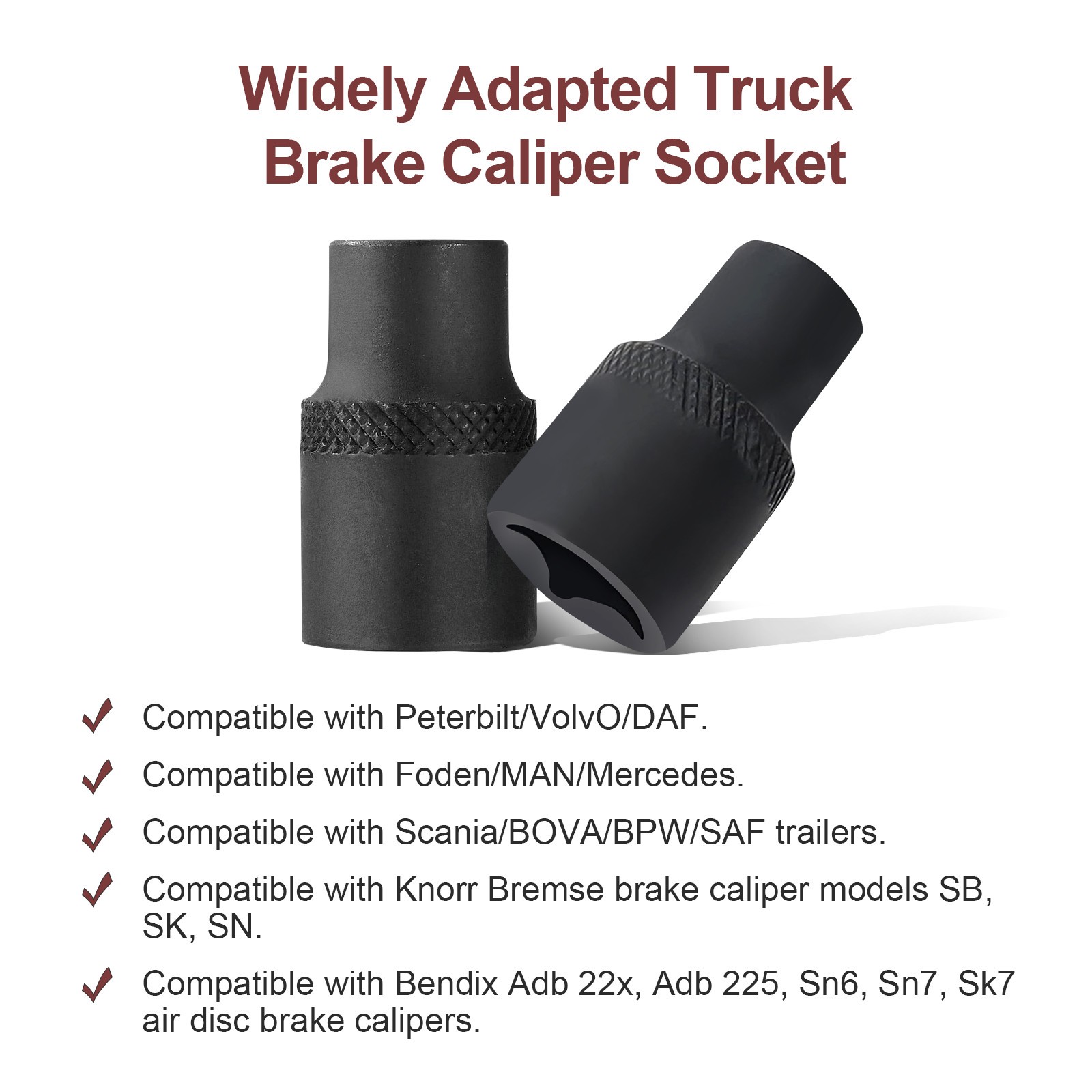 2 Pack 3/8″ Brake Caliper 11 Point Socket Truck Brake Caliper Socket 3/8″ Drive