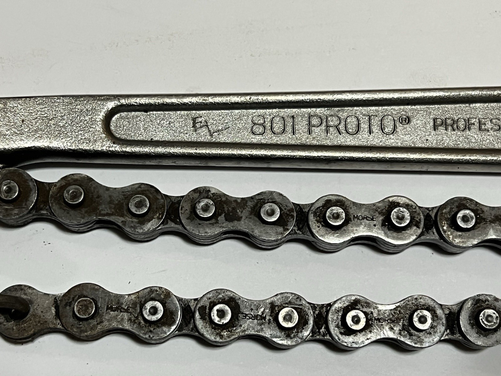 Proto 801 Chain Pipe Wrench 12″ Long with 16″ Chain Made in USA 5″ Diameter