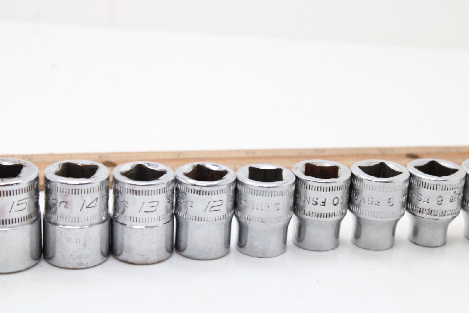 Snap-on 212FSMY 7-19mm 3/8″ Drive 6 Point 13 Piece Metric Chrome Socket Set USA