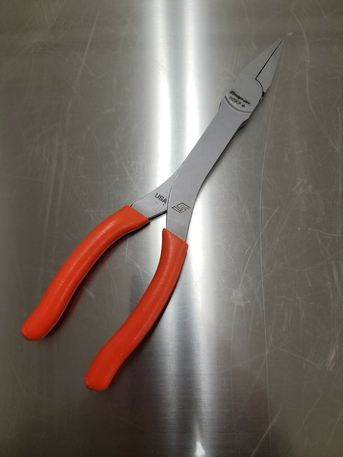 *NEW* Snap On Tools 609CF 9″ Talon Grip Duck Bill Pliers ORANGE Soft Grip