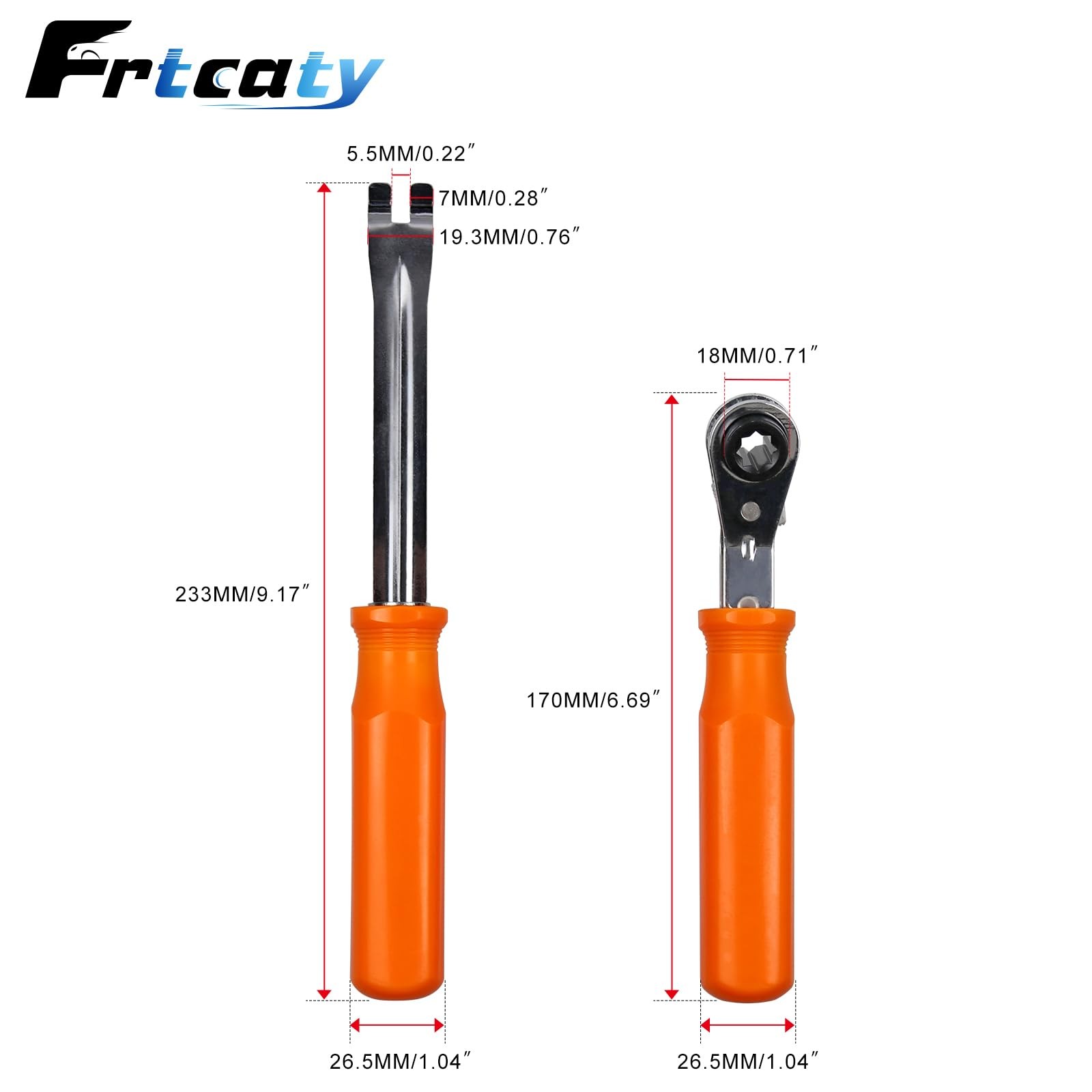 2PCS Slack Adjuster Release Tool Kit Double Square Ratcheting Wrench Forks