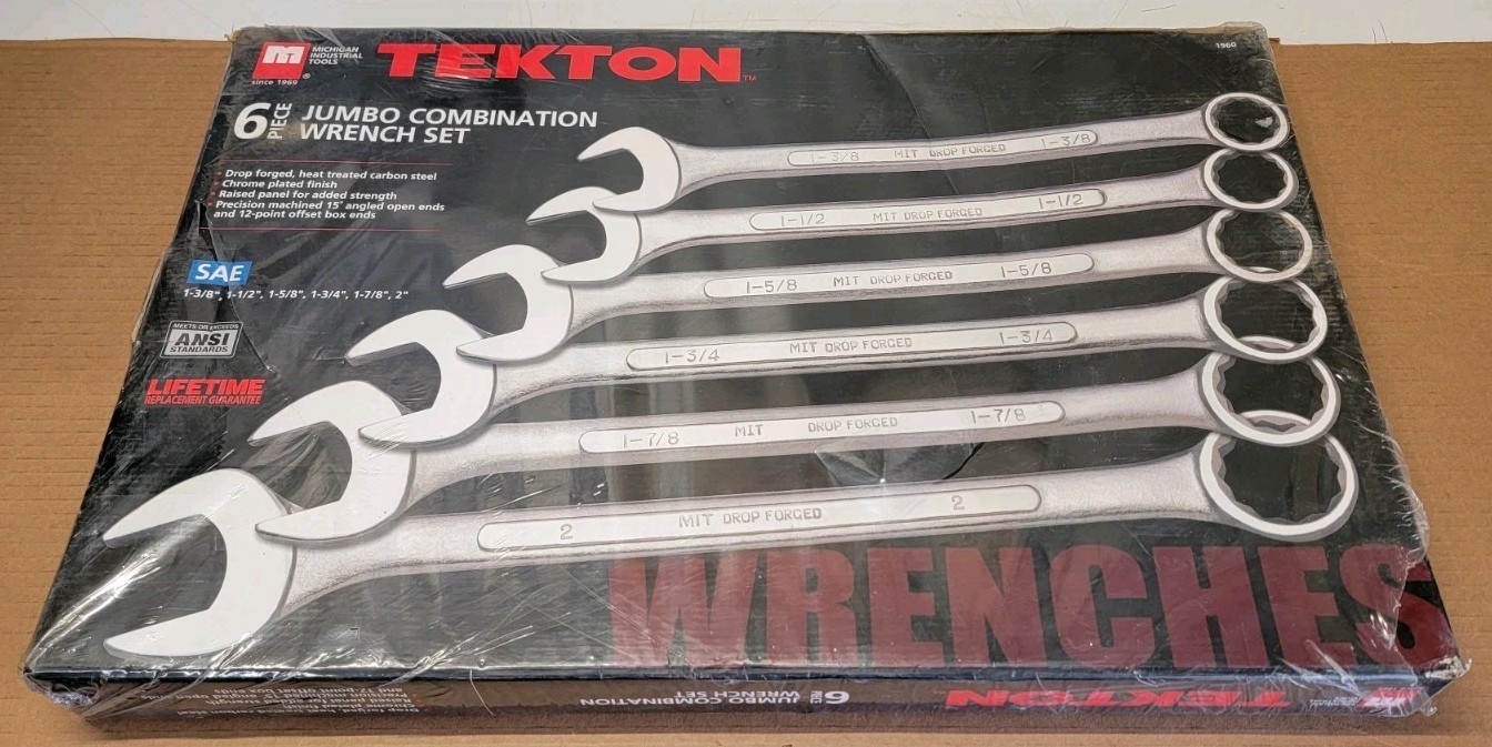 TEKTON Jumbo COMBINATION WRENCH SET 1-3/8 hrough 2” 6-pieces NIB
