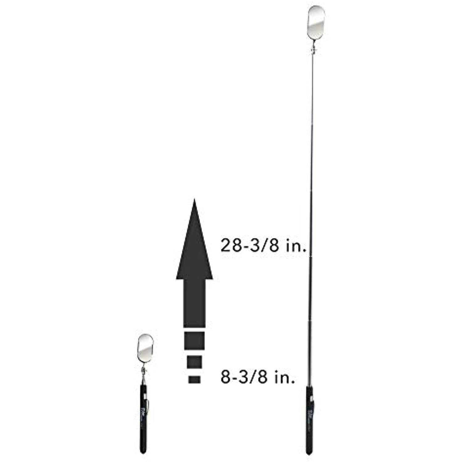 Ullman Devices HTB-2T Oval Pocket Telescoping Inspection Mirror, 1″ x 2″ Mirror,