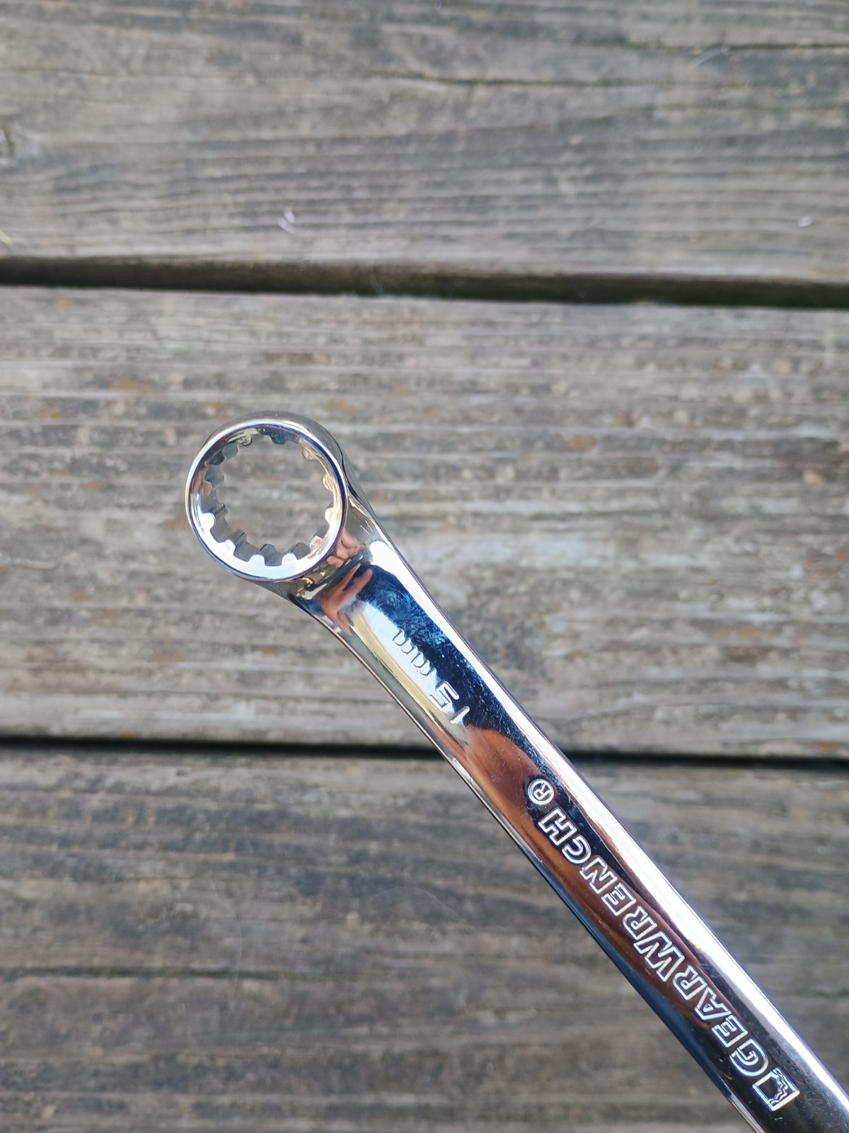 Gear Wrench 15mm Combination Wrench 12 Point Polished Chrome 7.75″ Long