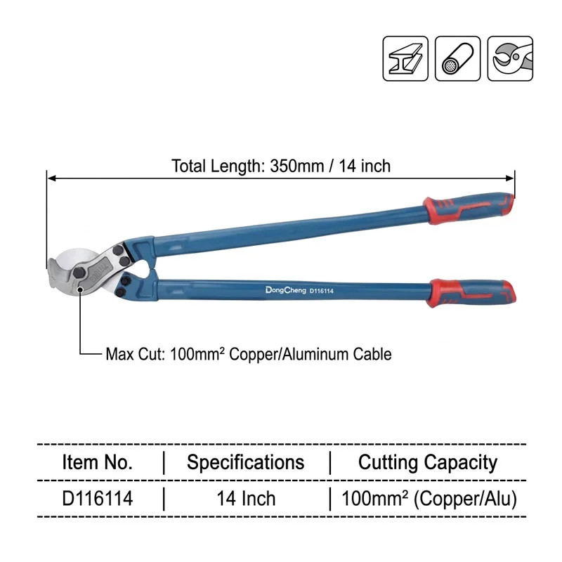 Cable Cutter Forged Laser Quenched Cu/Al Wire Scissors Handle Alloy Steel Pliers