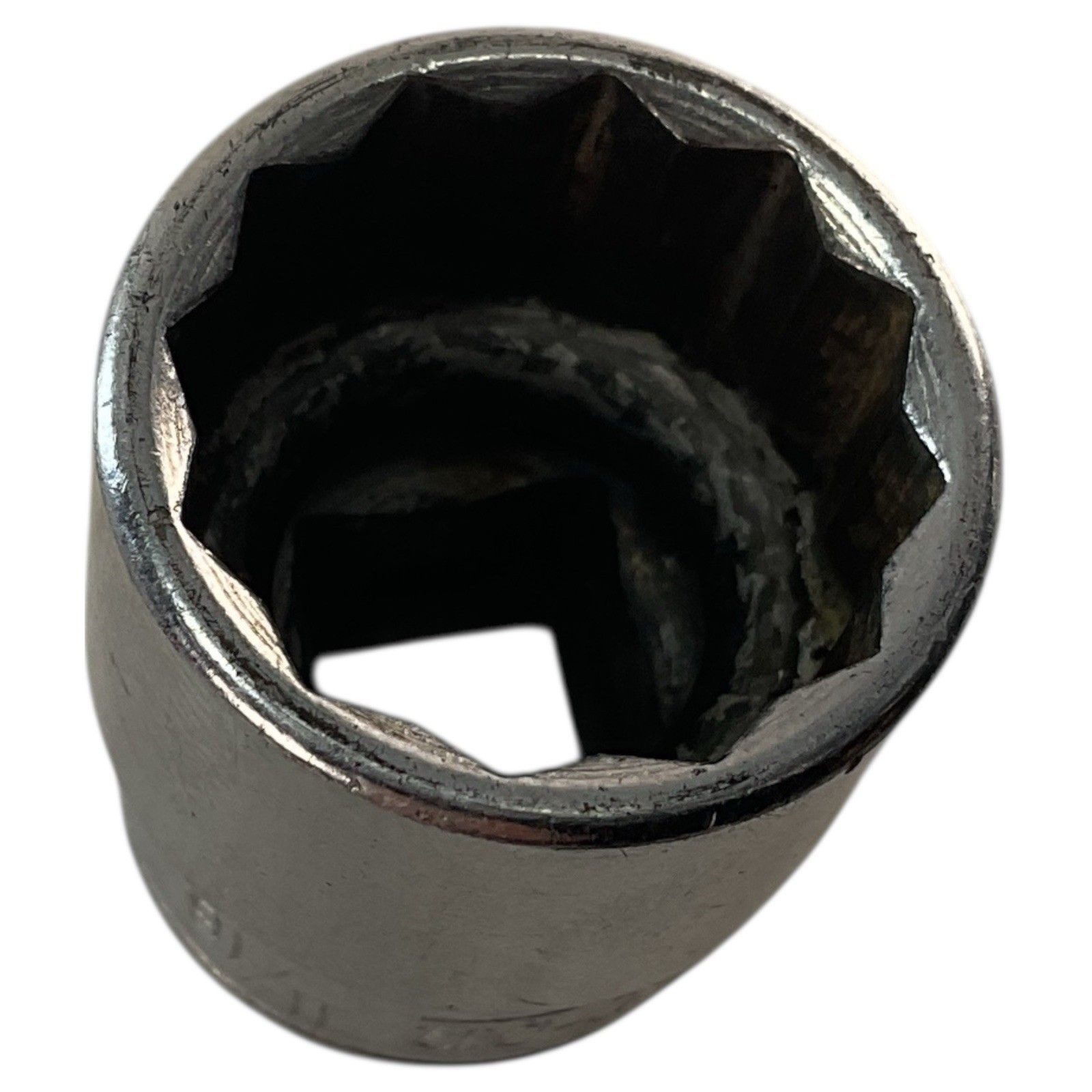 Snap-On Chrome Socket F-221 11/16″ SAE 12pt 3/8″ Drive Shallow USA Mechanic Tool