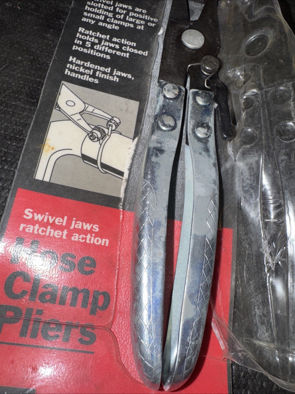 Sears Craftsman USA Nos Hose Clamp Pliers Swivel Jaw 47705 Open Pkg