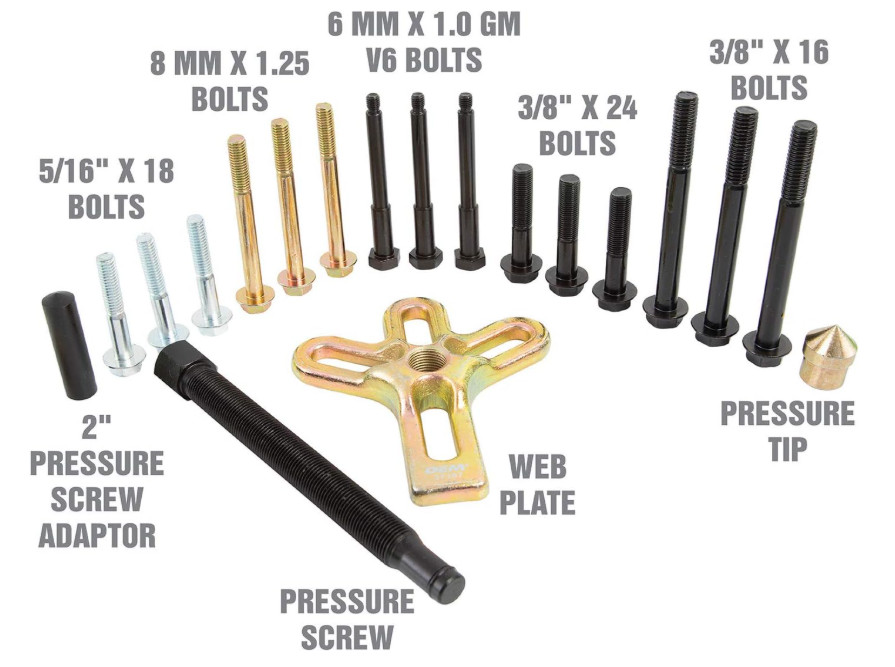 37187 Harmonic Balancer Puller Kit – Heat-Treated Steel Puller Yoke for Gear, St