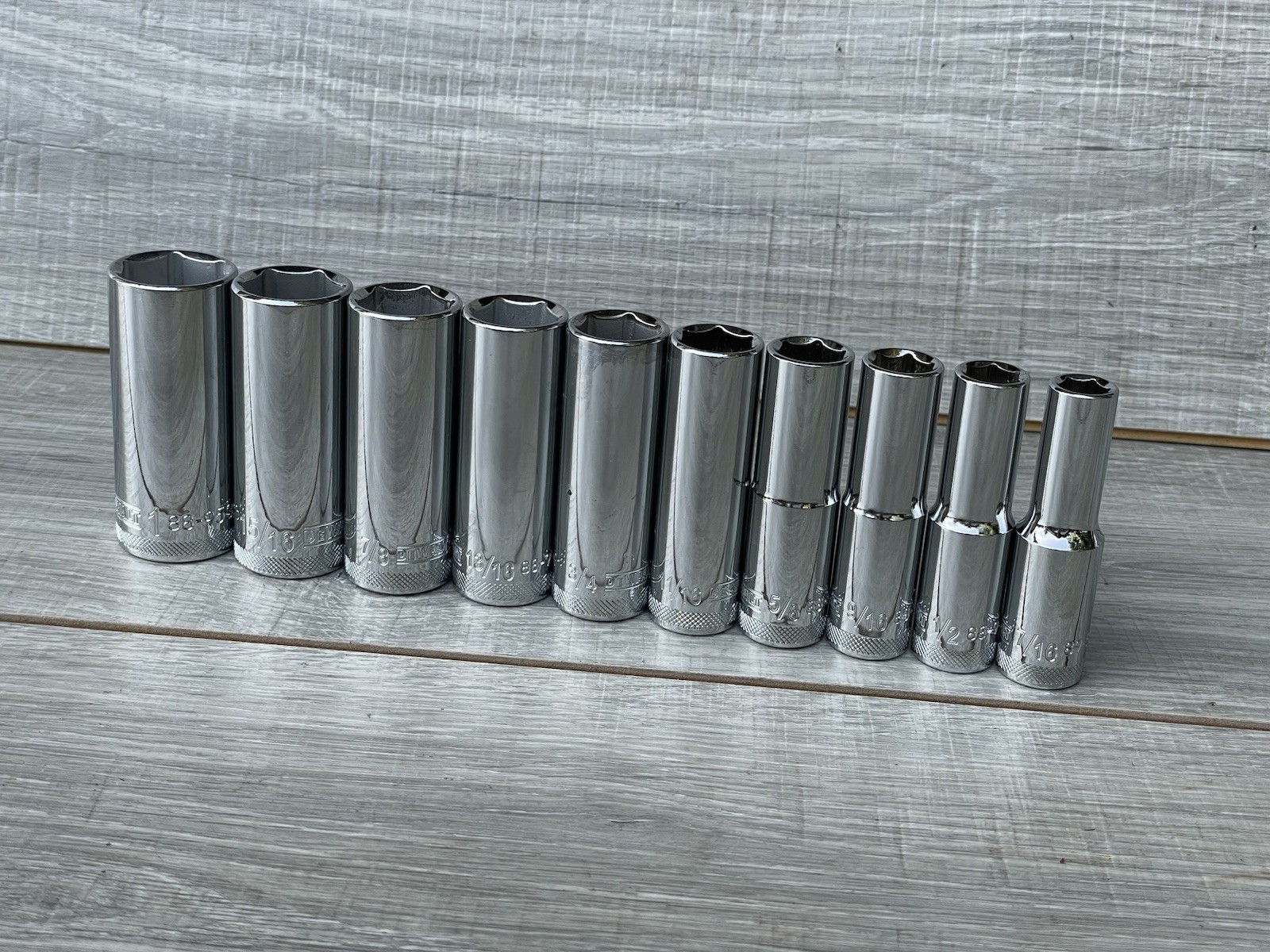 *NEW* DeWalt 10 Piece SAE 6 Point Socket Set For 1/2″ Inch Drive 7/16in – 1in