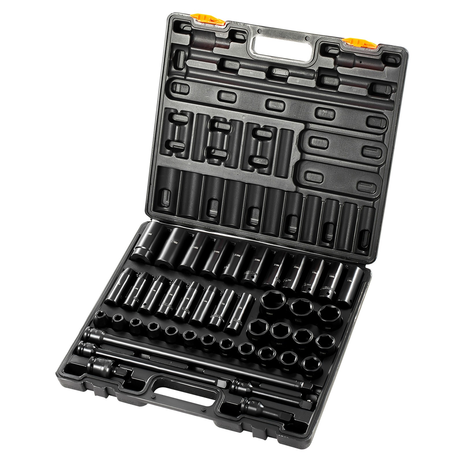 Uimoso Impact Socket Set 1/2 Inch 43 Pcs Standard/Deep 9 to 30 MM 6-Point