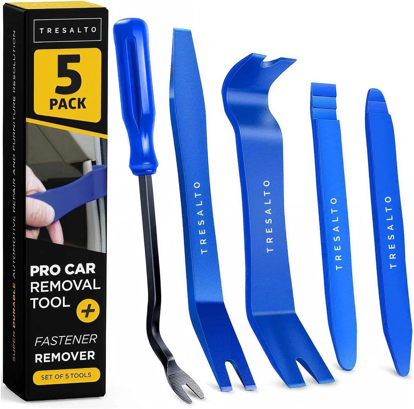 5-Piece Auto Trim Removal Tool Kit – Blue Nylon Pry Tools for Safe Interior Work
