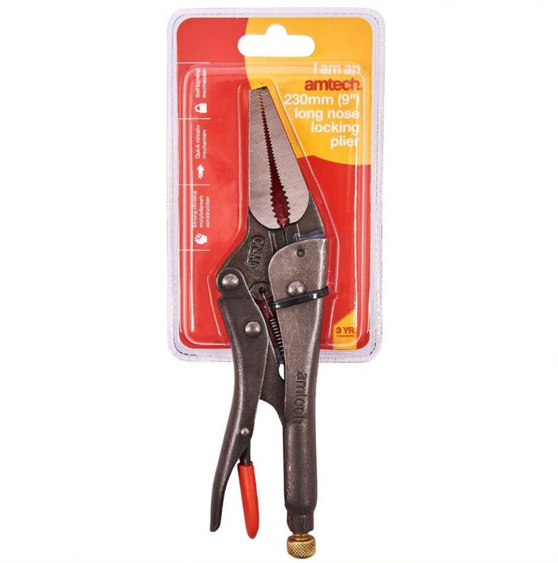 Locking Pliers 9″ 230mm Long Nose Heavy Duty Mole Vice Grips Chrome Moly Steel
