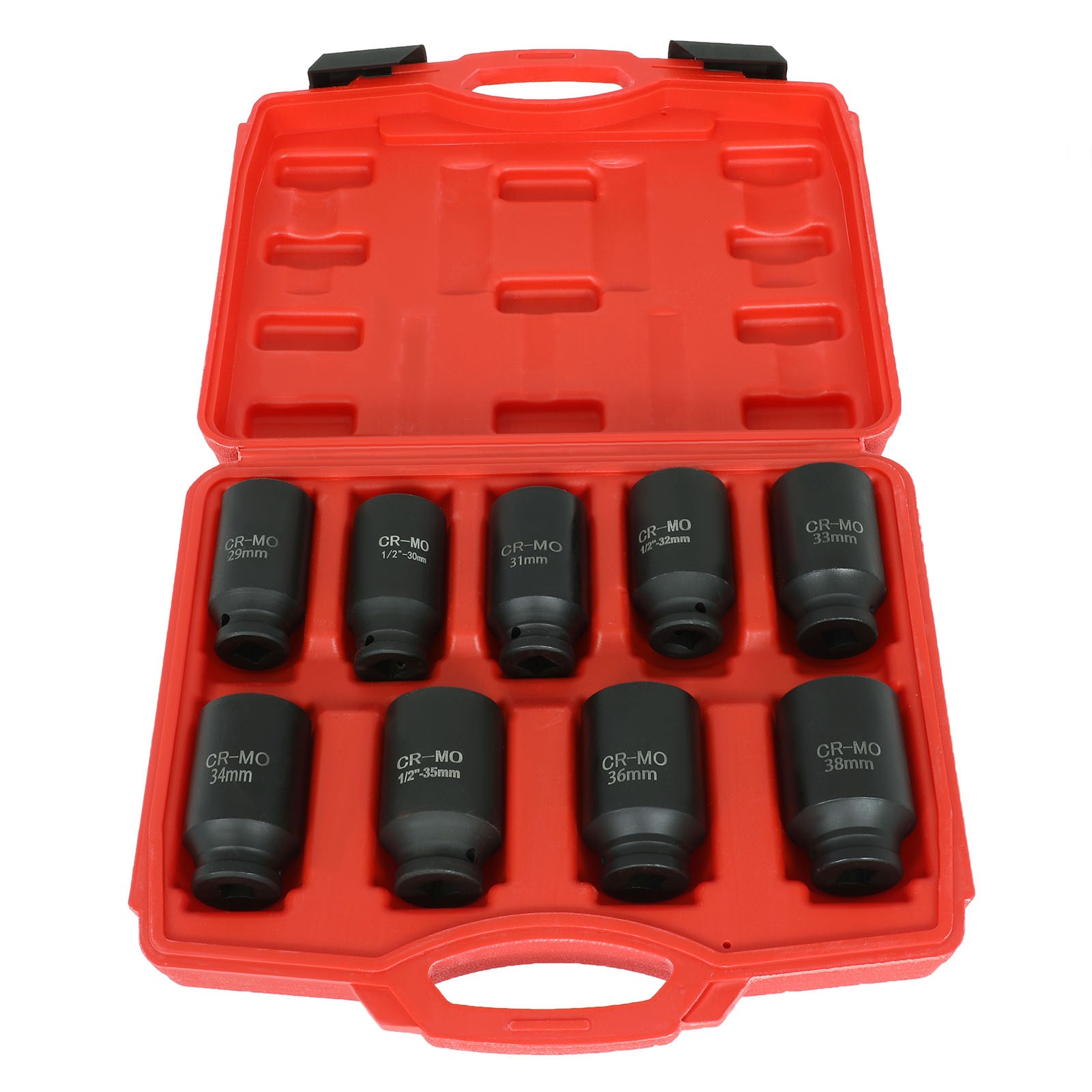 9 Pieces/Set Deep Impact Axle Hub Nut Socket Set 1/2″ Drive 29-38mm