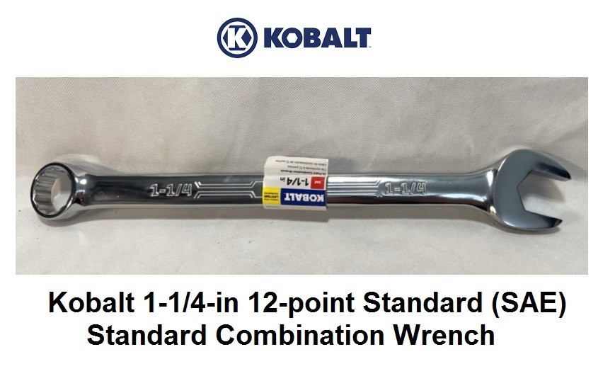 Kobalt 1-1/4″ in. 12-point Standard (SAE) Combination Wrench 16.9″-In. Length
