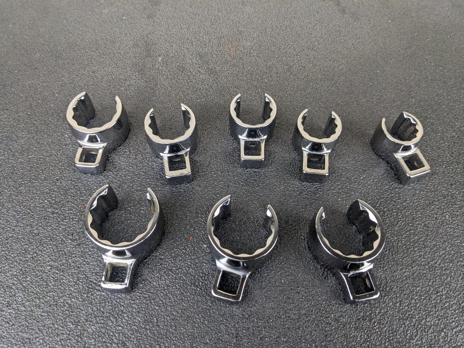 #bn277 Snap on Tools NEW 208AN 3/8″ Drive SAE Deep Flare Crowfoot Wrench Set
